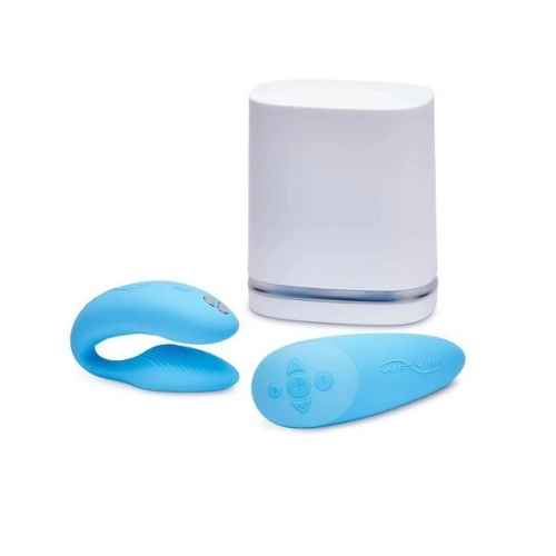 We-Vibe Chorus - вибратор для пар с сенсорным пультом и управлением через телефон голубой